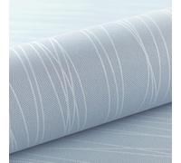 Anttyscar Mix Plain Stripe Textured Thick 3D Embossed Modern Minimalist Wallpaper Roll - Striped Flocking Wallcoverings, No Match Irregular Stripes for Bedroom, Living Room, Lounge - Light Blue