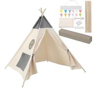 Anttyscar Teepee Tent for Kids 160cm Play Tents Indoor Outdoor, Gift for Girls Boys, Foldable & Portable Wigwam Tipi Play House, Breathable Window Design with Storage,Anti slip cover,Flag