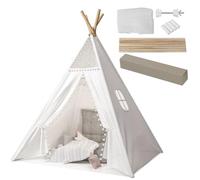 Anttyscar Teepee Tent for Kids Indoor Tents With Inner Pocket,Unique Reinforcement Part - Foldable Play Tent Canvas Childrens Tents for Girls & Boys,Portable Indoor/Outdoor Tipi Play Tent CE Certified
