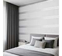 Anttyscar White Glitter Wallpaper Feature Embossed Horizontal Stripe Wallpaper Luxury Nordic Modern Wall Paper Free No Match Pattern for Living Room Bedroom Kitchen TV Background