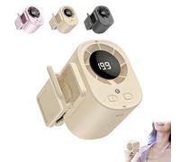 ANTUK Car Clip on Fan with LED Display, Portable Mini Cooling System for Auto Vehicle, USB Rechargeable Personal Fan, 360° Rotation Adjustable 199 Speeds, for Home Office Truck (Beige A)