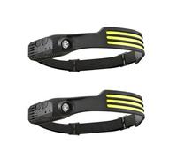 ANTUK Head Torch Rechargeable, 230° Wide Beam LED Headlamp with Motion Sensor, 2 Modes, Waterproof Lightweight Headlight for Running/Camping/Hiking/Fishing (2, 3 Front Led Lichtleiste)