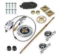 ANTUKO 32 in/815mm Go Kart Rear Axle Assembly Kit with Shaft & Hub & Chain & Brake Master Cylinder Replacement for Go Kart ATV