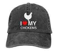 Antvinoler I Love My Chickens Unisex Adjustable Cotton Denim Hat Washed Retro Gym Hat Baseball Cap Hat