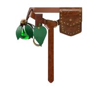 ANTWASP Renaissance Belt Accessories Medieval Pouch Ren Faire Belt Leaf Potion Bottle Viking Belts Skirt Hike Leather Bag, 1 Bottle-brown a, Medieval