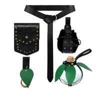 ANTWASP Renaissance Belt Accessories Medieval Pouch Ren Faire Belt Leaf Potion Bottle Viking Belts Skirt Hike Leather Bag, 2 Pouch-black a, 52.96 inches, Medieval