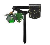 ANTWASP Renaissance Belt Accessories Medieval Pouch Ren Faire Belt Leaf Potion Bottle Viking Belts Skirt Hike Leather Bag, 1 Botttle-black a, Medieval
