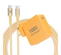 ANTWELON 100W USB C Charger GAN Type C PD Compact Wall Charger for Macbook Pro/Air,Google Pixelbook, ThinkPad, Dell XPS, iPad Pro, HP, Galaxy S25/S24, iPhone 17 16/Pro, Laptops Power Adapter (yellow)