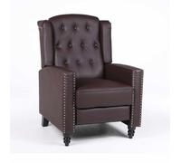 Antwerp Reclining Armchair Manual Push Back Recliner LUXURY LIFE Brown One Size