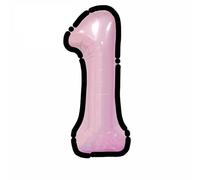 Antwhale 40 Inch Pink Number Black Border Foil Polyester Film Number Balloons For Children's Birthdays Girls' Parties Graduation Ceremonies Anniversaries Wedding Supplies Decoration (pink1)