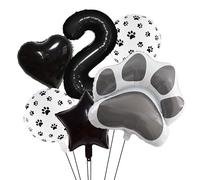 Antwhale Black And White Pet Paw Print Aluminum Film Balloons Paired With Heart-Shaped Star Numeral Balloons Are Essential For Pet Party Decoration (black2)