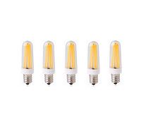 ANTYX LED Bulbs E12 Base, 4 Watts, 350 Lumens, COB Filament, E12 (Candle/Candelabra) Base, 3000K/6000K, AC100-130V Dimmable, 40W Equivalent,5-Pack (Color : Warm white)