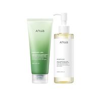 Anua Double Cleanser Duo for Facial Cleansing : Heartleaf Pore Control Cleansing Oil & Heartleaf Quercetinol Pore Deep Cleansing Foam for Double Cleansing, Korean Skincare