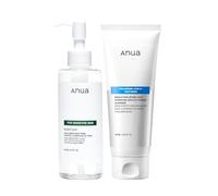 ANUA Gentle Double Cleanser Duo for Facial Cleansing : Heartleaf Pore Control Cleansing Oil Mild & Hydrating Gentle Foaming Cleanser for Double Cleansing, Daily Facial Cleanser, Korean Skincare