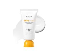 Anua Zero-Cast Moisturizing Finish Sunscreen, SPF 50, Glow Natural Sunscreen, White cast, Niacinamide sun block for face, Travel Essential (50ml/1.69fl.oz)