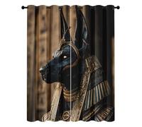 Anu lackout Curtains Ancient Egypt Gods Tribal Eyelet Thermal Insulated Window Drapes for Bedroom Living Room, Width 46" x Drop 72" 2 Panels