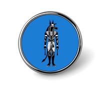 Anubis Cross Ankh Ancient Egyptian Myth Dog Death God Round Badges Personalized Button Brooch Lapel Pins for Clothing Decoration