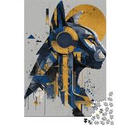 Anubis Egyptian God Statue Jigsaw Puzzles Puzzles for Adults Kids. 1000 Piece Impossible Challenge Toy Educational Game Home Decoration for Adults& Kids Age 14 Years Up 70x50cm/1000pcs