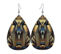 Anubis Egyptian God Women Hook Earring Long Drop Earrings Teardrop Shape Dangle Earrings For Gift Vacation Wedding