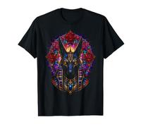 Anu gyptian Jackal Rose Gothic Mythology Portrait Art Value Graphic T-Shirt