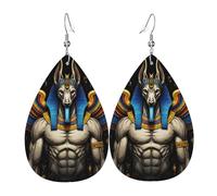Anubis Egyptian Winged Deity Art Women Hook Earring Elegant Drop Earrings Teardrop Shape Dangle Earrings For Gift Multiple Piercings Wedding