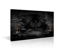 Anubis of Ancient Egypt God of Death Wall Art Canvas Print 1 Pieces Dark Abstract Egyptian Background Black and White Wall Art Smoke Artwork Paintings Print on Canvas Framed Ready to Hang (24"Wx36"H)