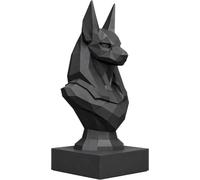 Anubis Statue 25cm - Egyptian God of the Underworld and Protector of Souls - Low Poly Bust Black - Modern Geometric Sculpture - Elegant Home Decor - Ancient Egypt Collectible Figure