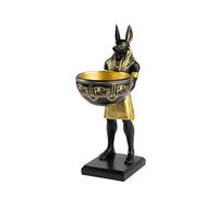 Anubis Statue with Offering Bowl, 10-Inch | Detailed Resin Egyptian God Figurine | Ancient Egypt Home Décor & Shelf Ornament | Unique Gift for Mythology & History Enthusiasts