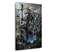 Anubis Wall Art Prints Egyptian Wall Art Framed Painting Canvas Artwork Mythology Poster Modern Abstract Pictures For Hallway Decoration Framed (16x24 inch)