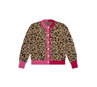 Anuedgis Women's Leopard Print Cardigan Sweater Crew Neck Long Sleeve Button Down Sweater Casual Going Out Tops Streetwear (A-Pink, M)