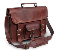 ANUENT 15 inch Brown Leather Messenger Bag Perfect Briefcase for Work, Laptop, Computer, Bookbag for Men and Women