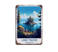 ANueva Lake Tahoe Sierra Nevada Travel Poster Tin Sign Vintage Metal Pub Club Cafe Bar Home Wall Art Decoration Poster Retro Style8x12inch(20x30cm)