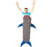 ANUFER Kids' Soft Thickened Flannel Sleeping Bag Blue Shark Tail Warm Sofa TV Blanket SN070275