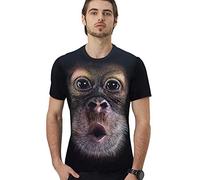 ANUFER Unisex Adult Novelty 3D Digital Print Gorilla T-Shirt Short Sleeve Tops Blouse Tee Black New SN07612 S