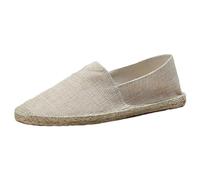 ANUFER Unisex Men's Women's Flat Espadrilles Comfortable Slip-on Canvas Loafers SN0706168 Camel UK4.5