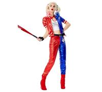 ANUFER Women's 4 Pcs Joker Girl Costume Set Fancy Halloween Cosplay Outfits Baseball Jacket Crop T-Shirt Pants and Gloves SN079156 S