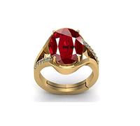 ANUJ SALES 2.25 Carat Gold Ring, 2.00 Carat Quality, Natural Ruby Burma, Unheated for Women and Men (GGTL Certified in Laboratory), Free Size, Gold Plated, Ruby