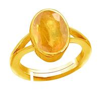 Anuj Sales - 6.25 Ratti Natural Yellow Sapphire Gemstone Ring of 5.75 Carat A+ Quality for Women Men, Loose Gemstone, Yellow Sapphire, Loose Gemstone, Loose Gemstone, Yellow Sapphire