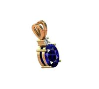 Anuj Sales Neelam Blue Sapphire 7.50 Carat Certified Panchdhatu Gold Plated Birthstone/Astrology/Rashi Ratan Pendant for Men and Women, Gemstone Sapphire
