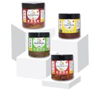 Anukrit Dada Spice Lovers Pack Combo Pack of 4x325g | Punjabi Mango Pickle + Green Chilli Pickle + Lemon Pickle + Stuffed Red Chilli Pickle | Homemade | Preservative Free | Less Oil | Achar Combo