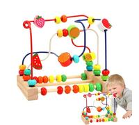 Anulely Bead Maze Toy, Bead Maze Toy for Toddlers - Wooden Educational Circle Beads Set | Reusable Wooden Educational Abacus Beads Set for Boys and Girls