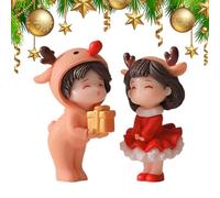 Anulely Boy and Girl Christmas Figurines, Christmas Statue, Christmas Decorations, Christmas Figurines, Decorations for the Table of the Union