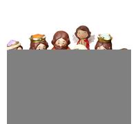 Anulely Christmas Nativity Scene Decoration, 10 Pieces Christ's Birth Decorations of Jesus, Virgin Mary Resin Table Figurines, Christmas Nativity Set Christmas Decorations