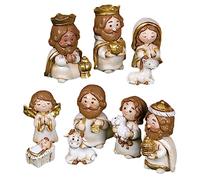 Anulely Christmas Nativity Scene Decoration, 10 Pieces Christ's Birth Decorations of Jesus, Virgin Mary Resin Table Figurines, Christmas Nativity Set Christmas Decorations