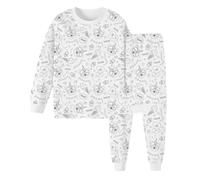 Anulely Coloring Pajama Set Kids,Sketch Colorful Pajama Set | Kids Art Color Your Own Long Sleeve Top And Pants, Kid Crafts Handicraft Toys, For Boys Girls
