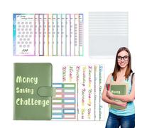 Anulely Envelopes Money Saving Challenge, Envelope Challenge Binder Pouches - 100 Silver Challenge Binder For | PU Leather Size 6 Money Challenge Binder Inserts