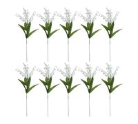 Anulely Fake Lily of the Valley Flowers, Artificial Lily of the Valley Flowers, Artificial White Bell Flowers | May Flower, Bouquet of Orchids with Wind Chime for Home, Garden,