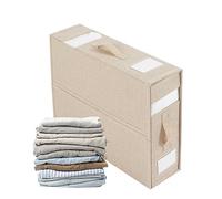 Anulely Foldable Sheet Set Organizer, Bed Sheet Organiser, Storage Box For Duvet Set With Clear Window And Handles, Linen Bedding Storage Folding Box For Clothes Blankets, 38x32x11.5cm