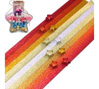 Anulely Glitter Star Paper Strips | 520 Sheets of Coloured Gradient Paper Light Strips - Safe Star Paper Strips, Folding Paper for Papercraft, Crafts