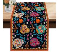 Anulely Halloween Tablecloth, Skull Tablecloth, Day Of The Dead Floral Sugar Skull Cloth Decor, Table For Kitchen Dinner, Decor Dining Living Study Room Decorations